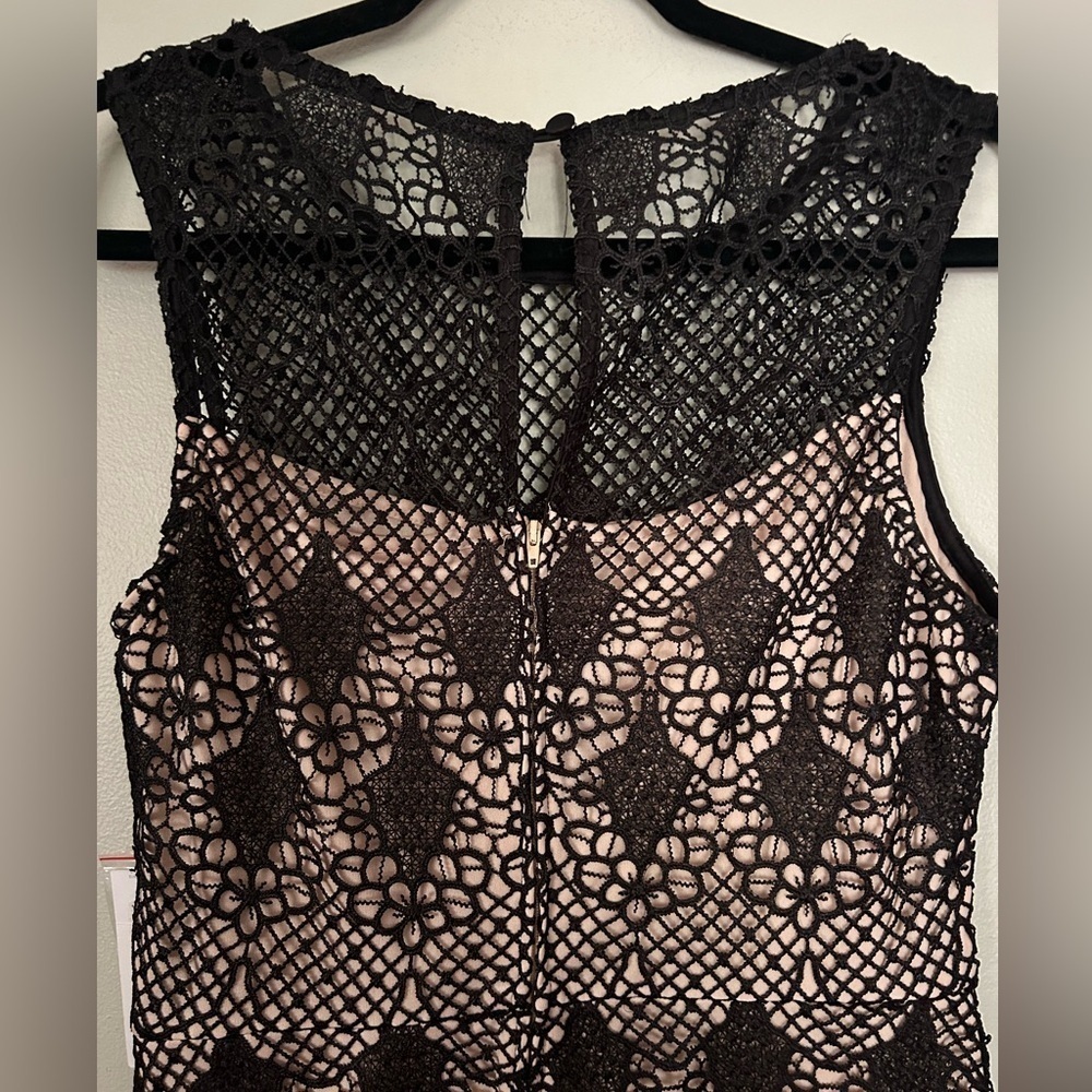 Bisou Bisou Black Lace Whimsygoth Dress Nude Lining Romantic Feminine 10 - Picture 4 of 10